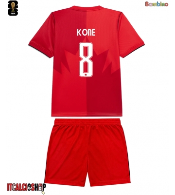 Canada Ismael Kone #8 Prima Maglia Bambino Mondiali 2026 Manica Corta (+ Pantaloni corti)